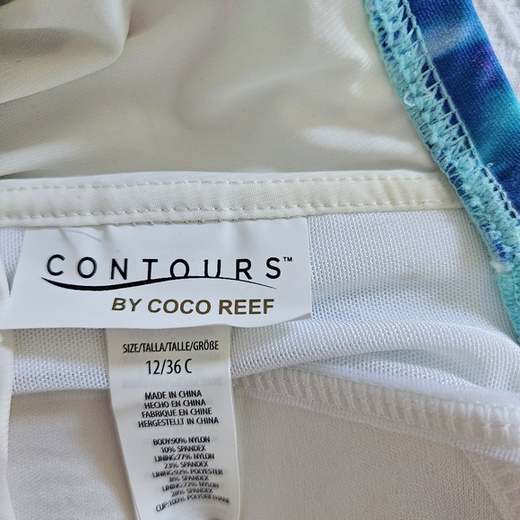 NWT Contours by Coco Reef shaping one piece swimsuit tie dye size 12 / 36C - Picture 3 of 5